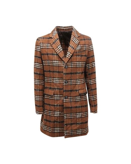 Imperial Brown Single-Breasted Coats for men