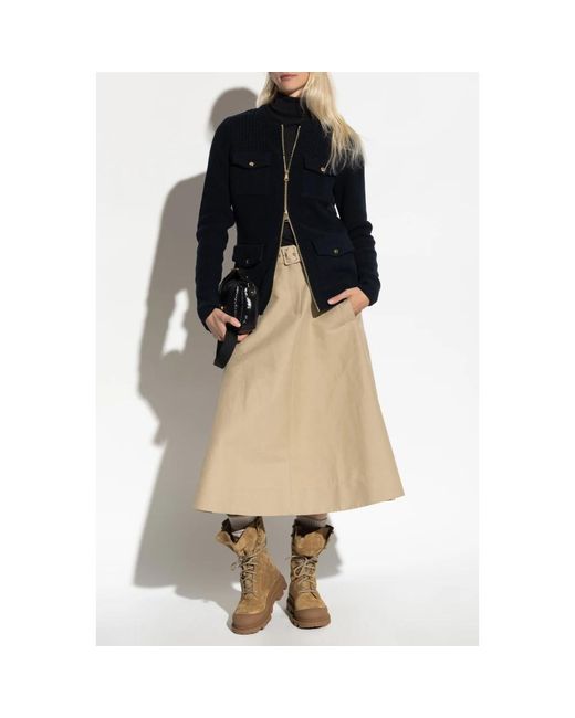 Moncler Truien & Vesten ,Blauw ,Wol Vest Met Donsgevulde Achterkant in het Black