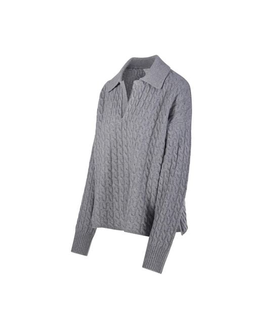 V-Neck Knitwear AMI en coloris Gray