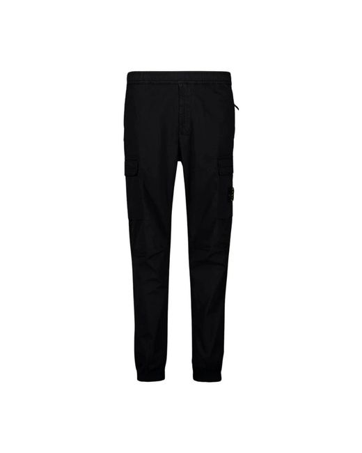 Stone Island Black Slim-Fit Trousers for men