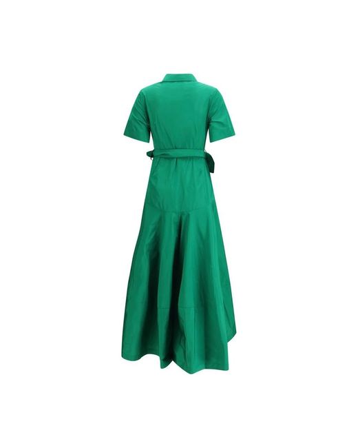 P.A.R.O.S.H. Kleedjes ,Groen ,Polyester Bicolor Polyester Casual Jurk in het Green