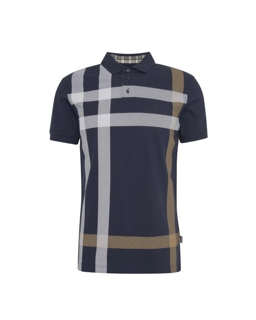 Barbour Tops ,Veelkleurig ,Katoen Tartan Polo Shirt & Pine in het Blue voor heren