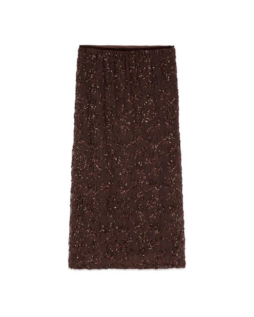 Midi Skirts Oltre en coloris Brown