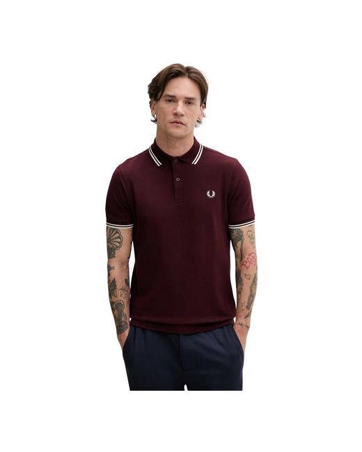 Polo Shirts Fred Perry de hombre de color Red