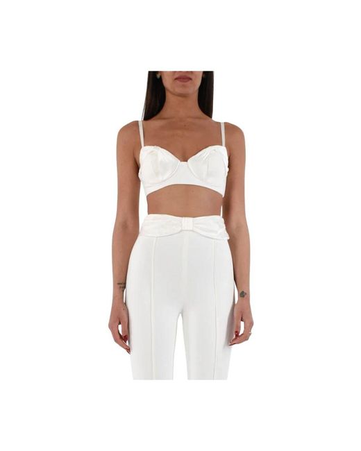 Elisabetta Franchi White Sleeveless Tops