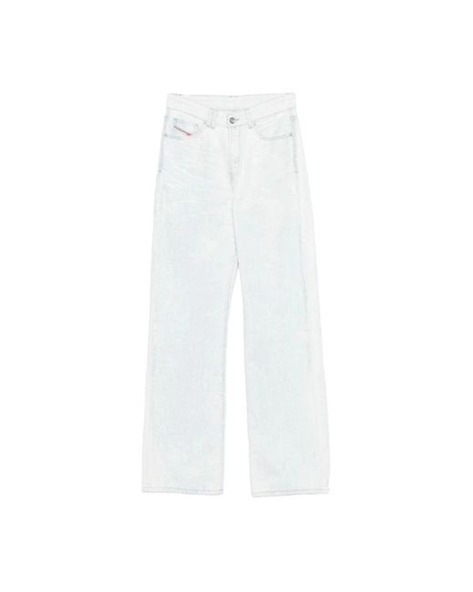 DIESEL White Straight Jeans