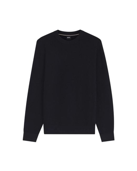 HUGO Blue Round-Neck Knitwear for men