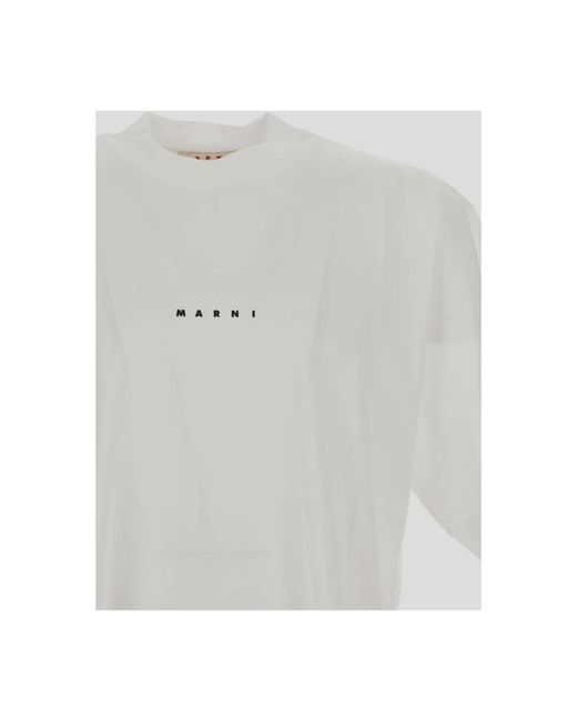 Marni Baumwoll logo t-shirt in White für Herren