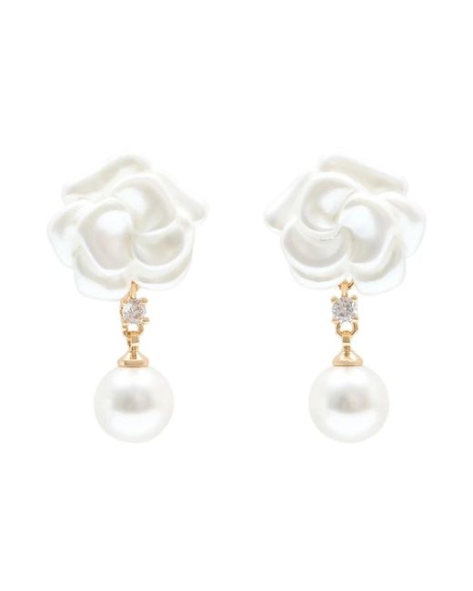 Earrings Self-Portrait de color White