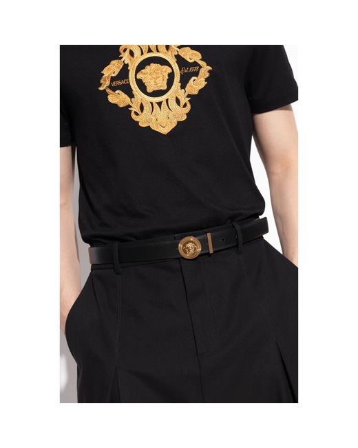 Versace Leder Gürtel in Black für Herren