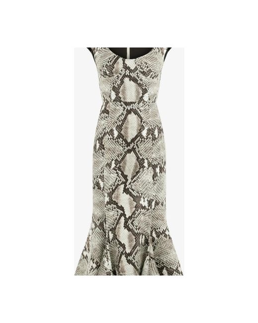 Roberto Cavalli Metallic Midi-Kleid Mit Python-Print