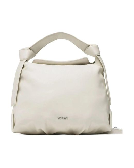 Calvin Klein White Weiche nappa crossbody tasche