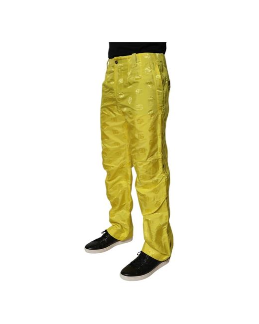 Dolce & Gabbana Yellow Straight Trousers for men