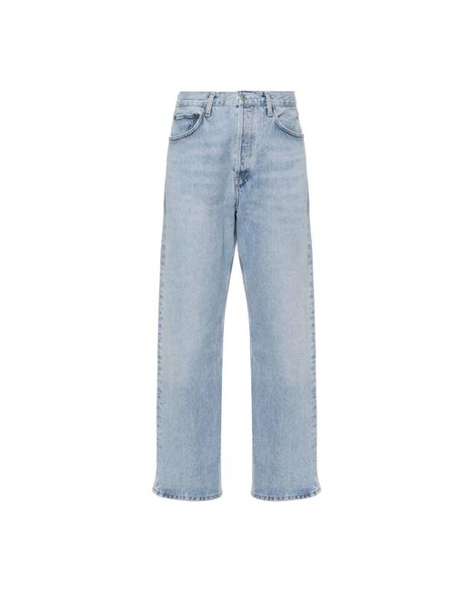 Stonewashed straight-leg jeans con dettagli in metallo di Agolde in Blue