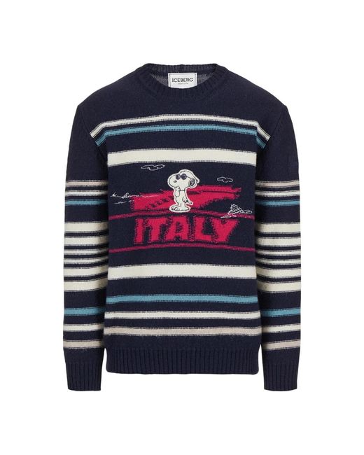 Round-Neck Knitwear di Iceberg in Blue da Uomo