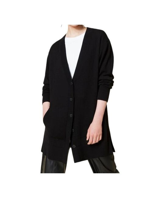Twinset Truien & Vesten ,Zwart ,Katoen Cardigan in het Black