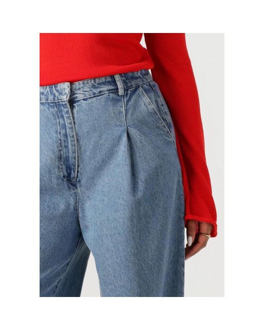 Modström Jeans ,Blauw ,Wijde Pijp Jeans Voor Vrouwen in het Blue
