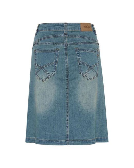 Cream Rokken ,Blauw ,Denim Lichtblauwe Denim Rok Met Zakken in het Blue
