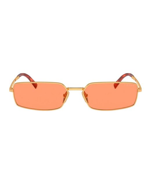 Prada Pink Oversized Gold Sunglasses