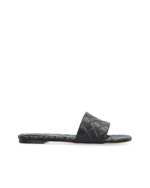 Bottega Veneta Black Sliders