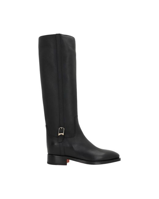 Santoni Black High Boots
