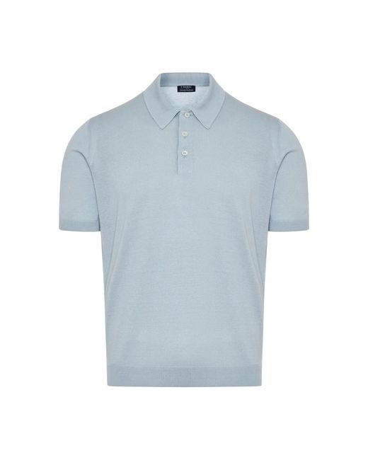 Barba Napoli Luxuriöses seiden polo shirt in Blue für Herren