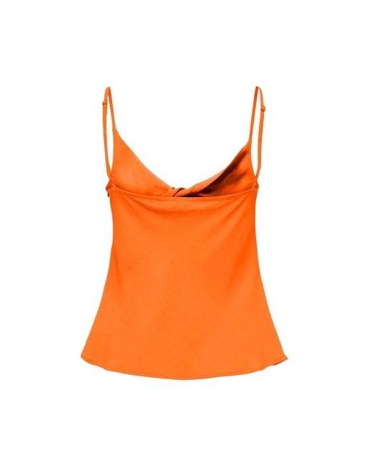 ONLY Orange Sleeveless Tops