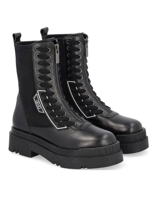Liu Jo Black Lace-Up Boots