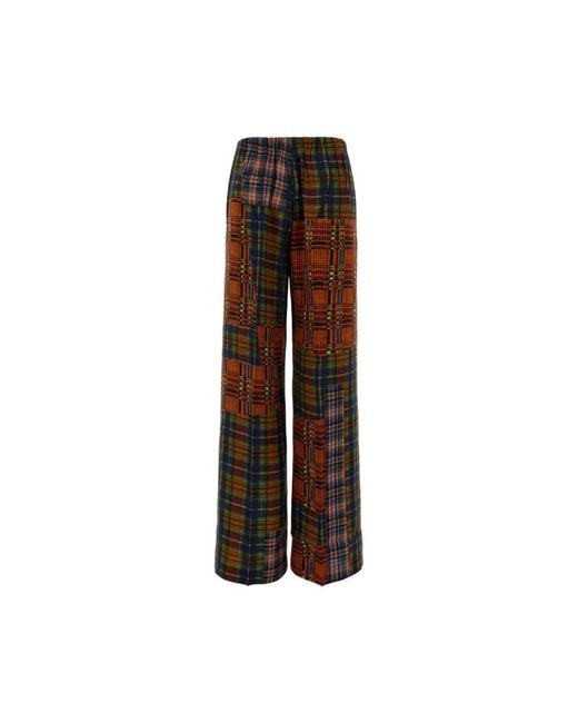 Dries Van Noten Brown Wide Trousers