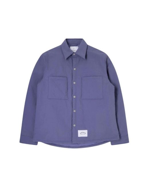 Edwin Gepolstertes hemd in lila in Purple für Herren