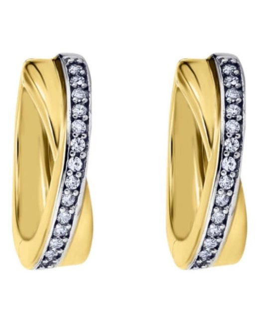 ONE ELEMENT Metallic Zirkonia Creolen Ohrringe