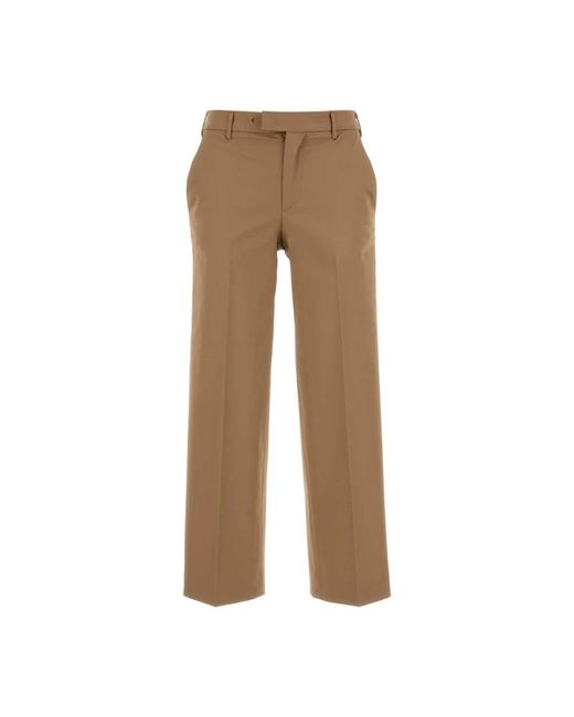 Straight Trousers PT Torino de color Natural