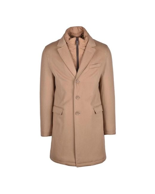 Herno Brown Single-Breasted Coats for men