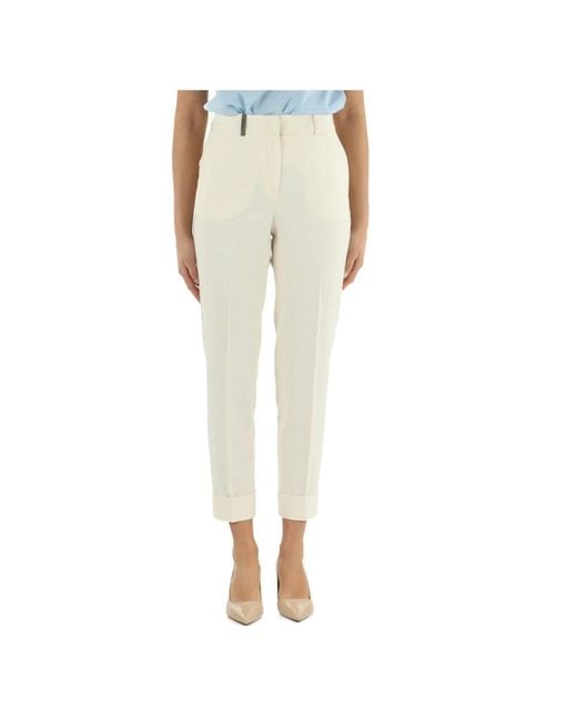 Peserico Natural Cropped Trousers