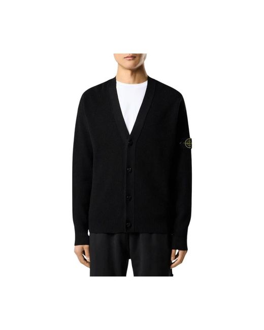 Cardigans Stone Island de hombre de color Black