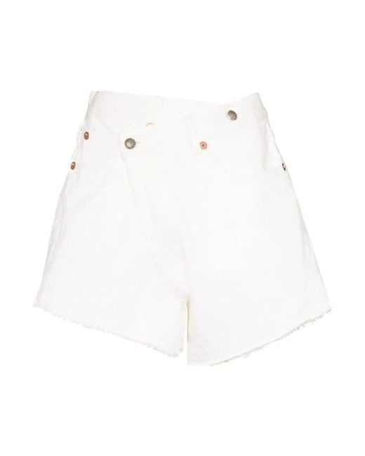 R13 White Short Shorts