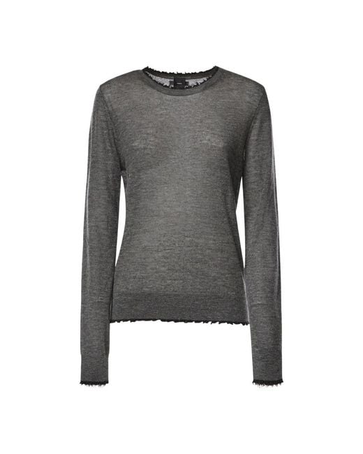 Pinko Gray Round-Neck Knitwear