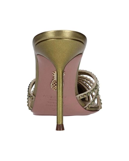 Aquazzura Brown Heeled Mules