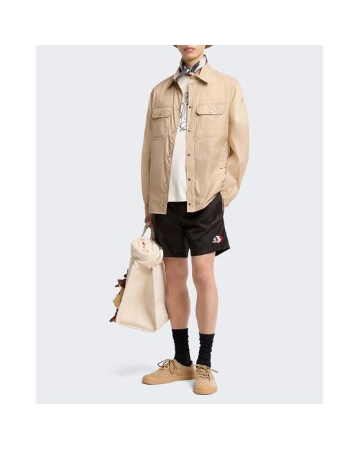 Moncler Logo Patch Zwemshorts in het Black voor heren