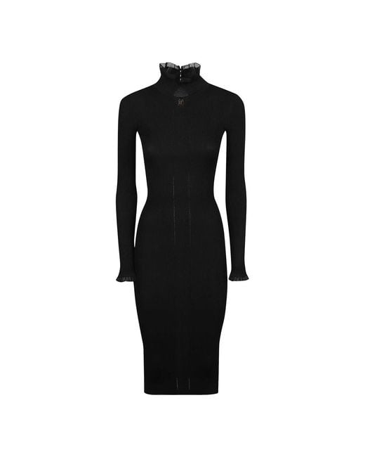 Elisabetta Franchi Black Knitted Dresses