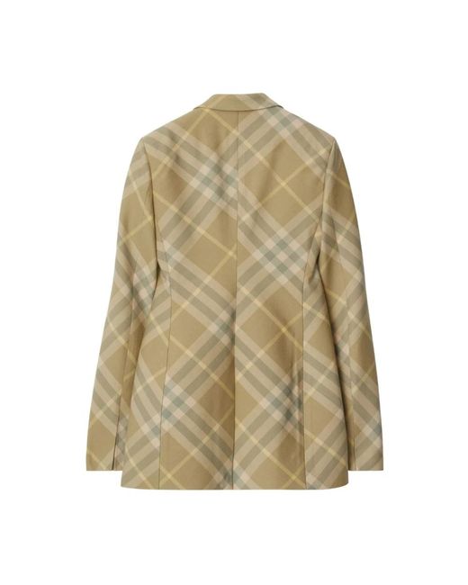 Burberry Geruite Wollen Jas Op Maat in het Natural