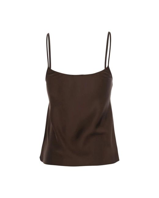 Sleeveless Tops di Plain Units in Brown