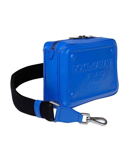 Dolce & Gabbana Blue Stilvolle leder tasche