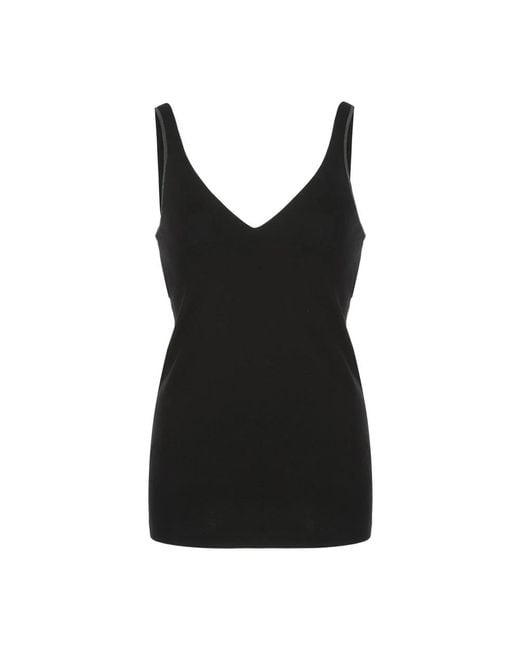 Brunello Cucinelli Black Sleeveless Tops