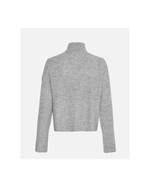 Moss Copenhagen Truien & Vesten ,Grijs ,Wol Hope Zip Cardigan in het Gray