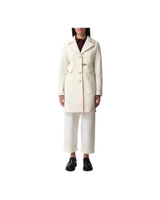 Fay White Single-Breasted Coats