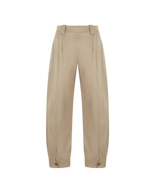 Alberta Ferretti Natural Wide Trousers