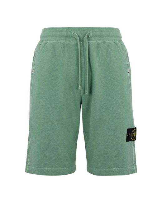 Stone Island Green Casual Shorts for men