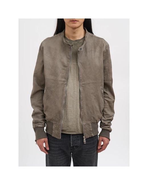 Giorgio Brato Brown Bomber Jackets for men