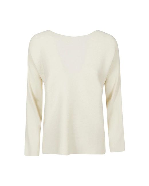 Liviana Conti White Round-Neck Knitwear